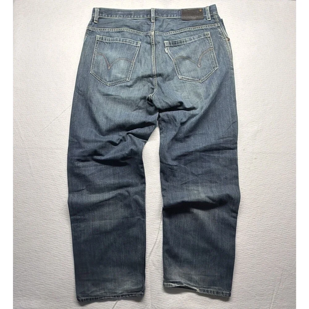 Vintage 90s Levis SilverTab Baggy Jeans Faded Blue Denim Skater Men's 36x33